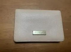 FURLA ベージュ ピンク レザー カードケース