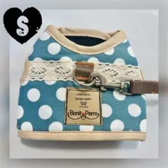 新品 S 2段バックル ハーネス リード セット （水玉ブルー②） 犬服 犬の服