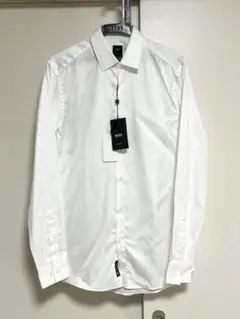 新品未使用 HUGO BOSS 38 コットンドレスシャツ 白 ワイドカラーのサムネイル