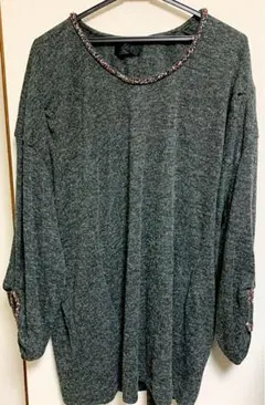 ジーナシス JEANASIS ニット ワンピース ダークグレー 古着