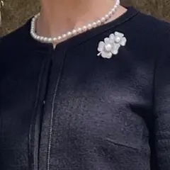 本真珠 四つ葉　クローバー　淡水パールブローチ♡とペンダント兼用