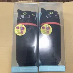 【2個セット】リヒトラブ スタンドペンケースBIG クロネコ A7714-3のサムネイル