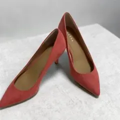 RANDA ランダ　パンプス 22.5cm ピンク スエード調 ポインテッドトゥ