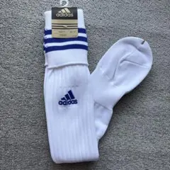 adidas サッカーソックス 25-27cm 白×青 【未使用】
