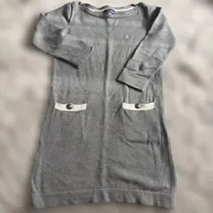 バーバリーブルーレーベル 7分袖ニットワンピース グレー 38