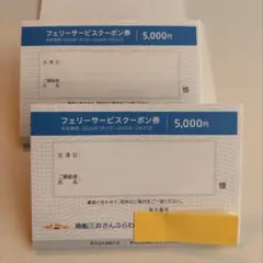 商船三井 さんふらわあ フェリーサービスクーポン券 5,000円 2枚