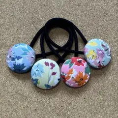 超お買い得♡リバティ 大きめくるみボタン(38ミリ)ヘアゴム 贅沢4個