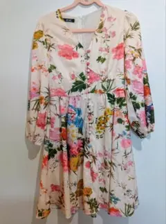 花柄 膝丈ワンピース ラウンジ キャバドレス