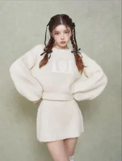 Darich キルティングロゴニットセットアップ white