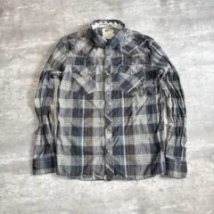 VANS ヴァンズ チェック ウエスタンシャツ L 長袖 送料無料　メンズ古着