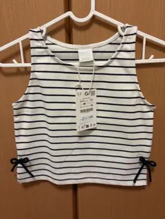 新品✨ZARA キッズ ボーダー ノースリーブ トップスのサムネイル