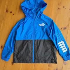 PUMA フード付きジャケット 青/黒 サッカー 練習 上着 通学 登下校