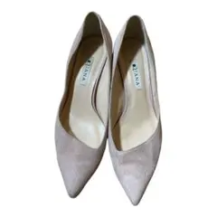 DIANA ピンク スエード ポインテッドトゥパンプス