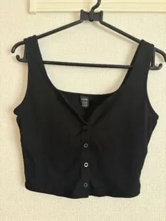 SHEIN リブ タンクトップ ブラック グレー XSのサムネイル