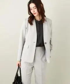 新品未使用　洗える/UVカット/接触冷感】オックスストレッチ　パンツスーツのサムネイル