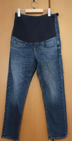 マタニティ　ジーンズ　デニムパンツ ダークブルー　無印良品