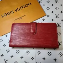 LOUIS VUITTON エピレザー 二つ折り財布 レッド
