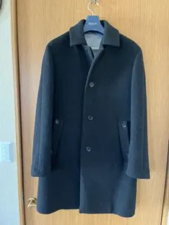 BEAMSダークグレー チェック柄 コート M