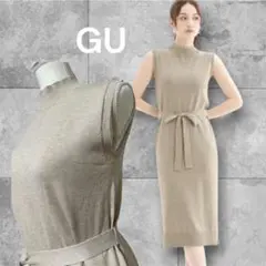GUハイネックニットワンピース M