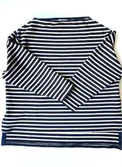 ビームスハート ボーダー カットソー サイドスリット 長袖 ダークネイビー