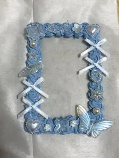 硬貨ケース トレカケース デコ ホイップ 水色 A7 推し活