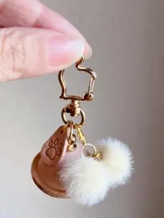 栃木レザーヌメ革の鈴キーホルダー②