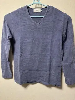 AZUL Mサイズ ブルー Vネック長袖カットソー