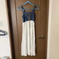 デニムホワイトキャミワンピース Mサイズ