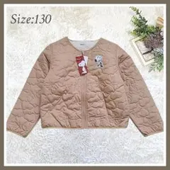 【130】新品✦スヌーピー ダウン 刺繍 キルティング ジャケット 裏起毛
