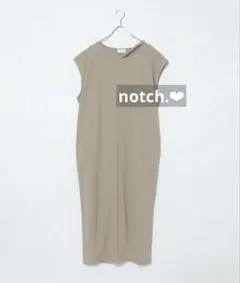 notch. 半袖 ロングワンピース カットソーワンピース 無地 ベージュ 綿のサムネイル