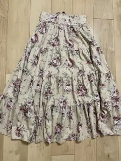 axes femme 花柄 ロングフレアスカート ベージュのサムネイル