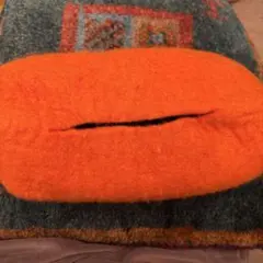 オレンジ色 羊毛フェルト ティッシュカバー