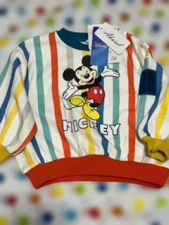 はるぴのママ　ミッキー　トレーナー　90cm ディズニー　しまむら ストライプ