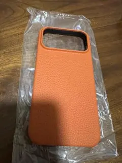 本革ケース iPhone17ProMax用オレンジ