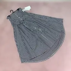 スコットクラブ，シャツデザインギンガムチェック ノースリーブロングスカート限定