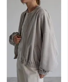 Bonjour Sagan ポンチスエードブルゾン バルーンスリーブ ジャケット