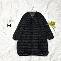 ダウンジャケット ロング 軽量 薄手 コンパクト レディース 黒 スナップボタン