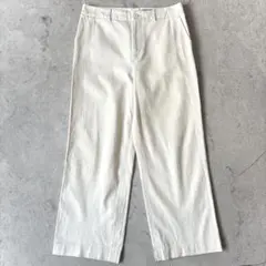 良品 マーガレットハウエル 日本製 コットン ワイド スラックス パンツ 白Lのサムネイル