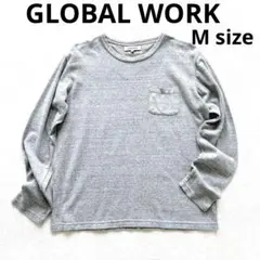 GLOBAL WORK グローバルワーク 長袖 ポケットTシャツ グレー Mのサムネイル