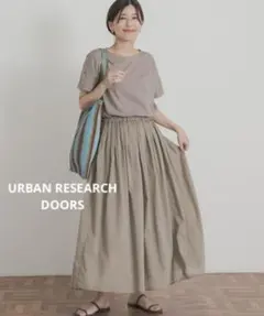 DOORS◆インドコットンボイルドッキングギャザーワンピース◆GREGE◆M