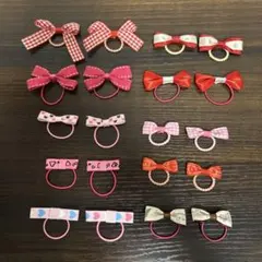 ハンドメイド　リボン　ピンク　まとめ売り　ヘアゴム