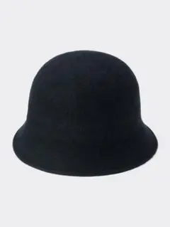 GU 黒 ウールブレンドハットブラック　バケットハット　バケハ