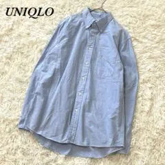 ユニクロ オックスフォードシャツ M ライトブルー 長袖 ボタンダウン ゆったり