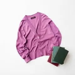 CABaN キャバン シルク カシミヤ Vネックカーディガン ピンクパープル