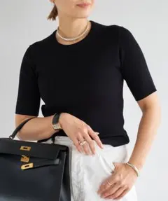 24年製♡ドゥーズィエムクラス♡DINER RIB クルーネックプルオーバー