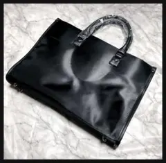 ꒰未使用꒱2way ビジネスバッグ黒メンズバッグ 高級ナイロン 斜め掛け 手提げ