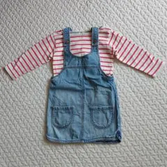 nextデニムワンピース&ブランシェスボーダーカットソー