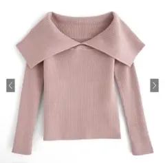 GRL ビッグカラーオフショルダーニットトップス[dr616]