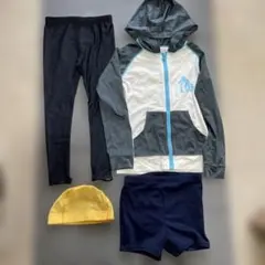 男の子 水着 4点セット ラッシュガード 120-130