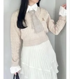 【POLO BCS コラボ】シャツドッキングケーブルニットトップス